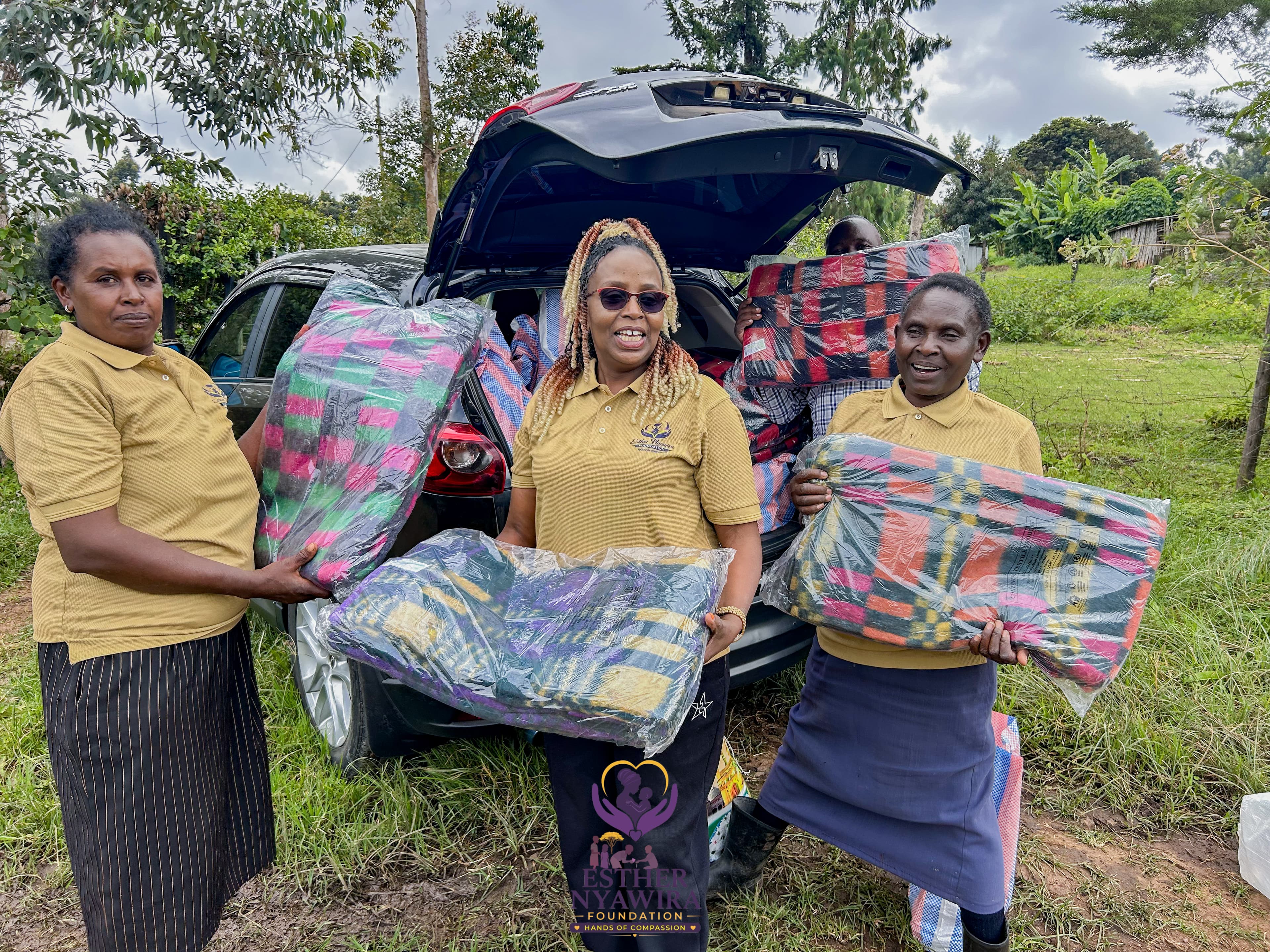 Field officer visiting a family